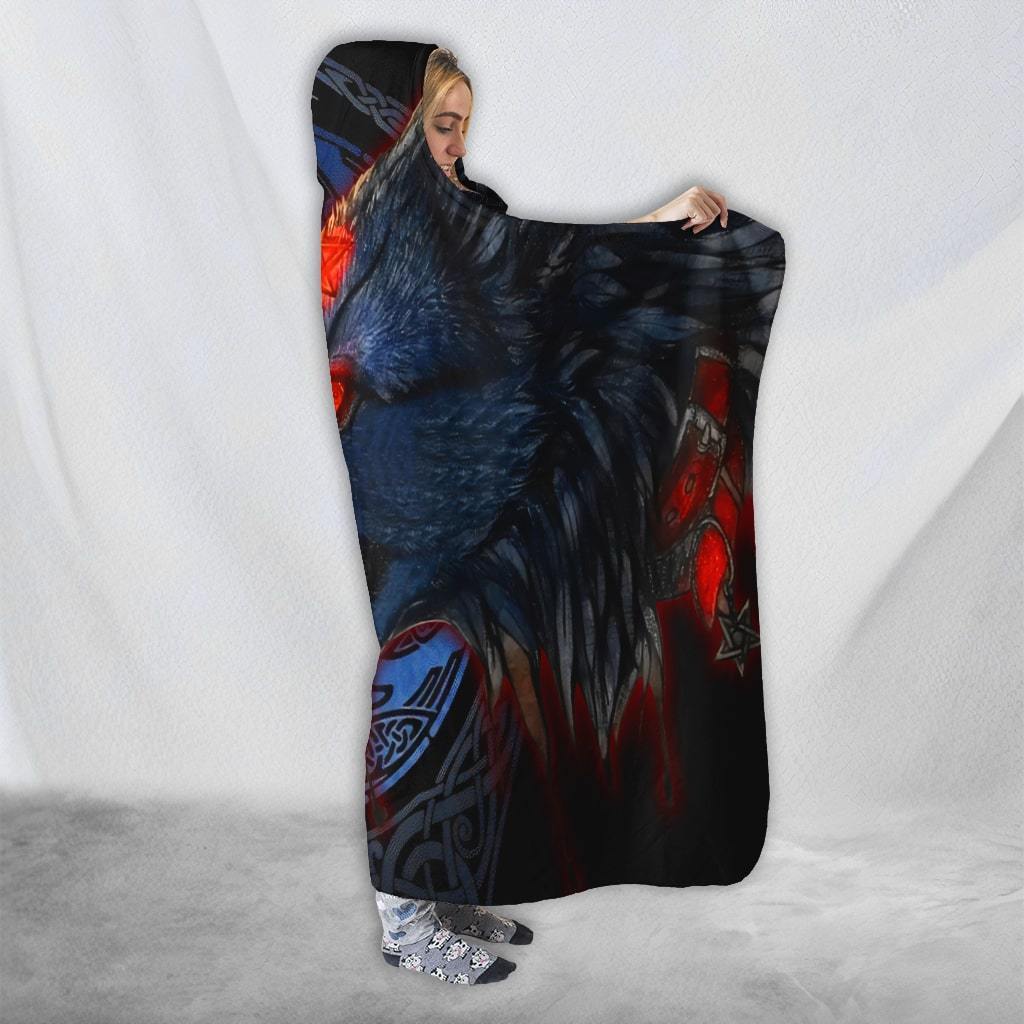 Fenrir Viking Wolf 3D Over Printed Hooded Blanket for Men and Women-ML