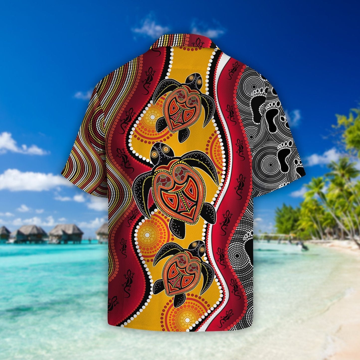 Aboriginal Turtles Map Australia Beach Shirt