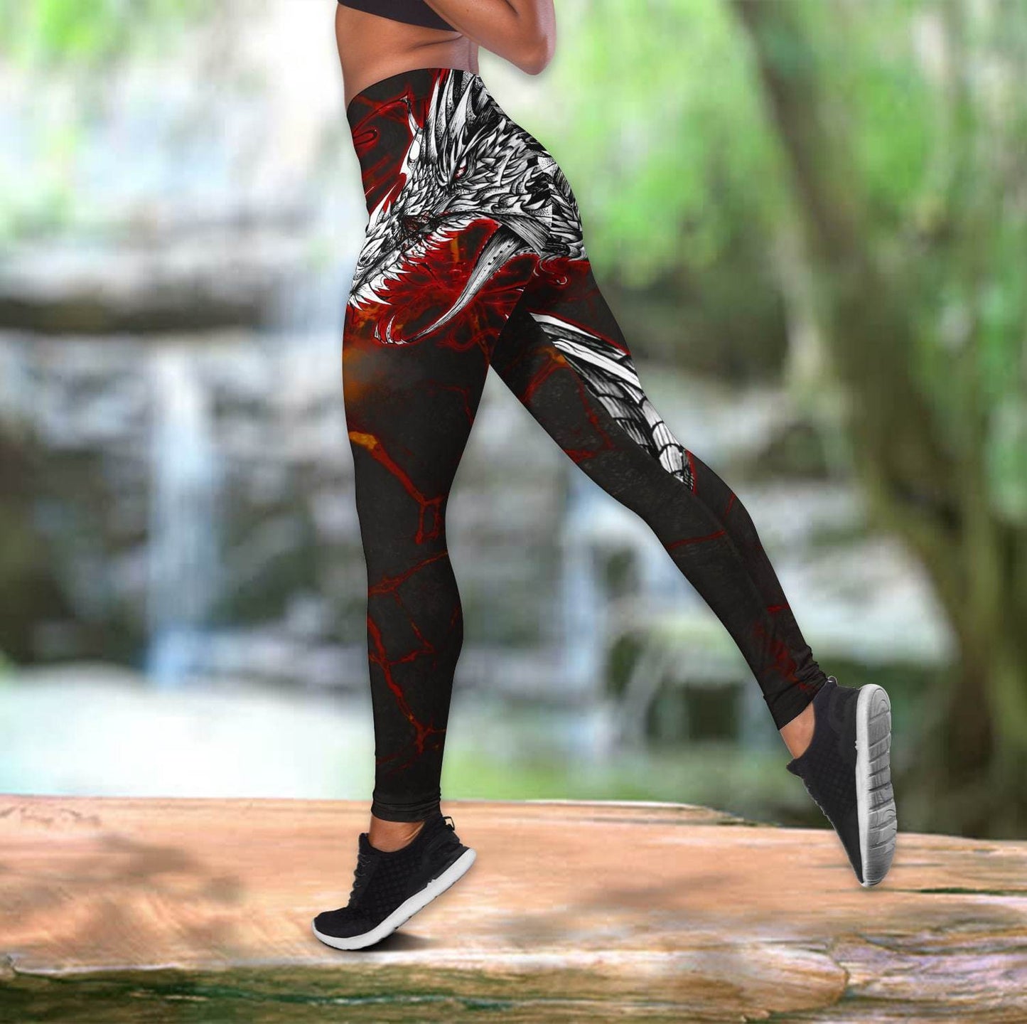 Dragon Lava Art 3D Over Printed Legging & Tank top-ML