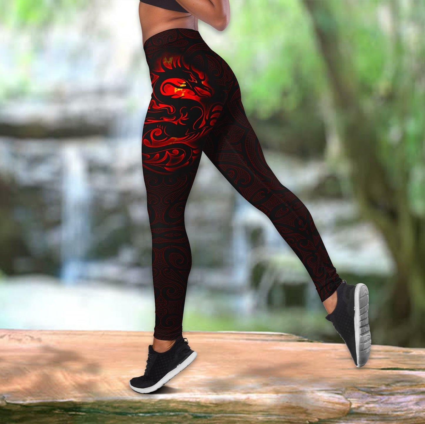 Dragon Tribal Tattoo 3D Over Printed Legging & Tank top-ML