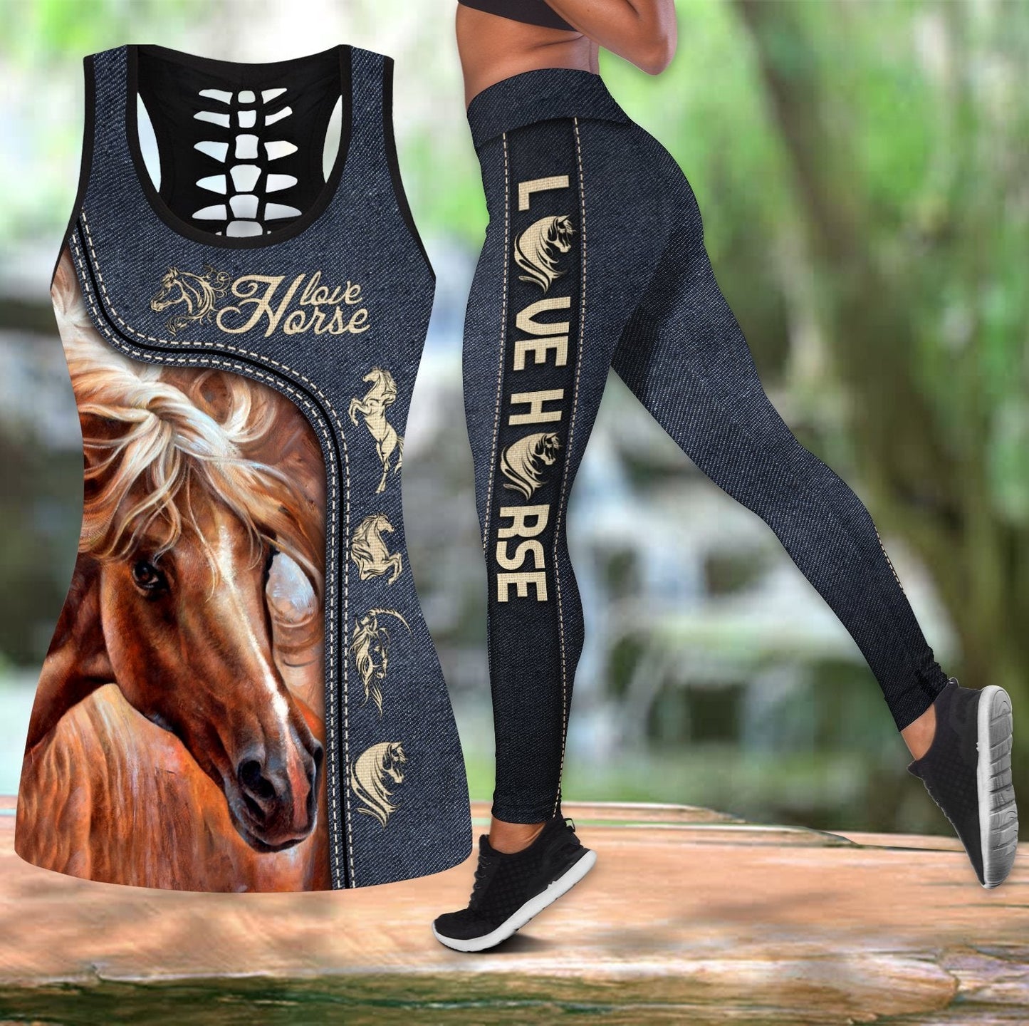 Love Horse Combo Tank + Legging Pi150404 - Amaze Style™-Apparel
