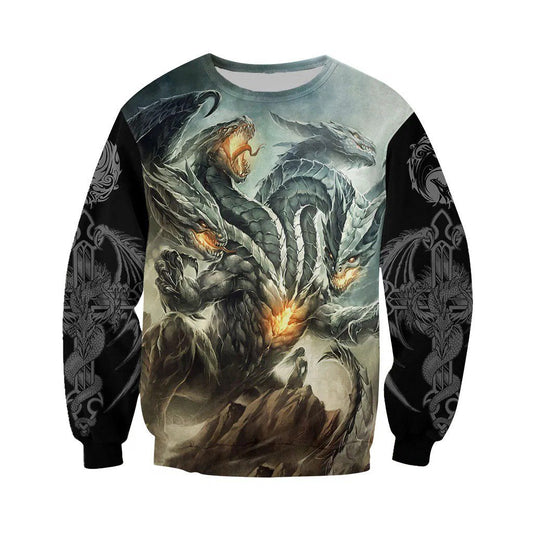 3D Tattoo and Dungeon Dragon Hoodie T Shirt For Men and Women NM050938-Apparel-NM-Sweatshirts-S-Vibe Cosyβ’