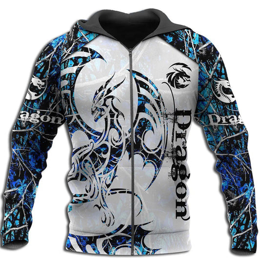 3D Tattoo and Dungeon Dragon Hoodie T Shirt For Men and Women NM050945-Apparel-NM-Zipped Hoodie-S-Vibe Cosy™
