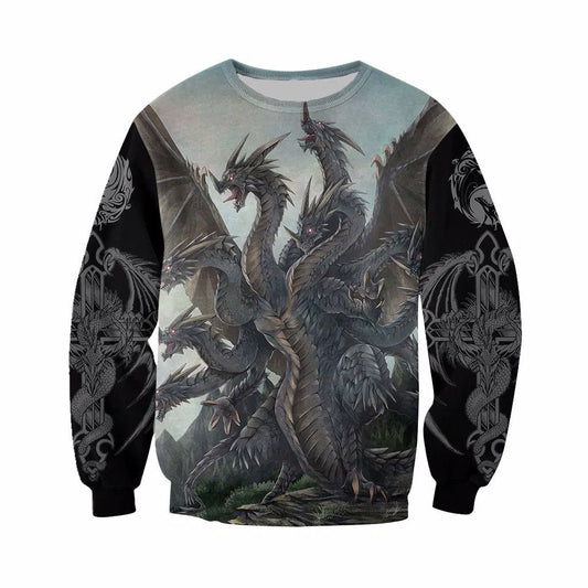 3D Tattoo and Dungeon Dragon Hoodie NM050968-Apparel-NM-Sweater-S-Vibe Cosy™