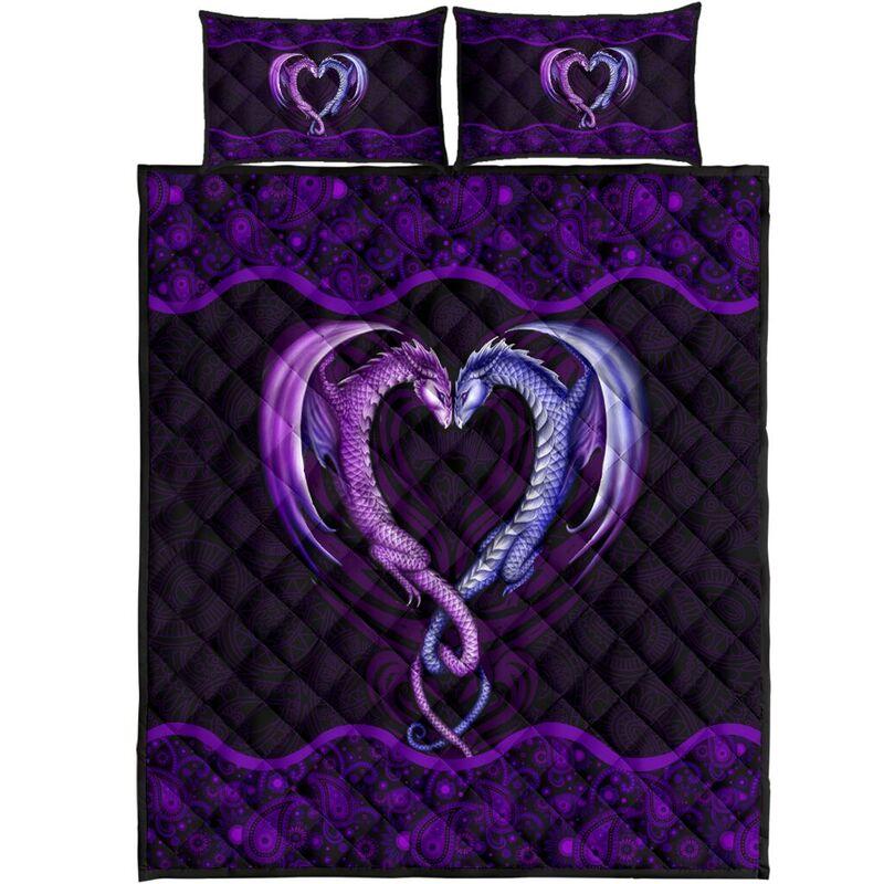 Loving Purple Dragon Quilt Bedding Set NM20042303-Quilt-NM-Queen-Vibe Cosy™