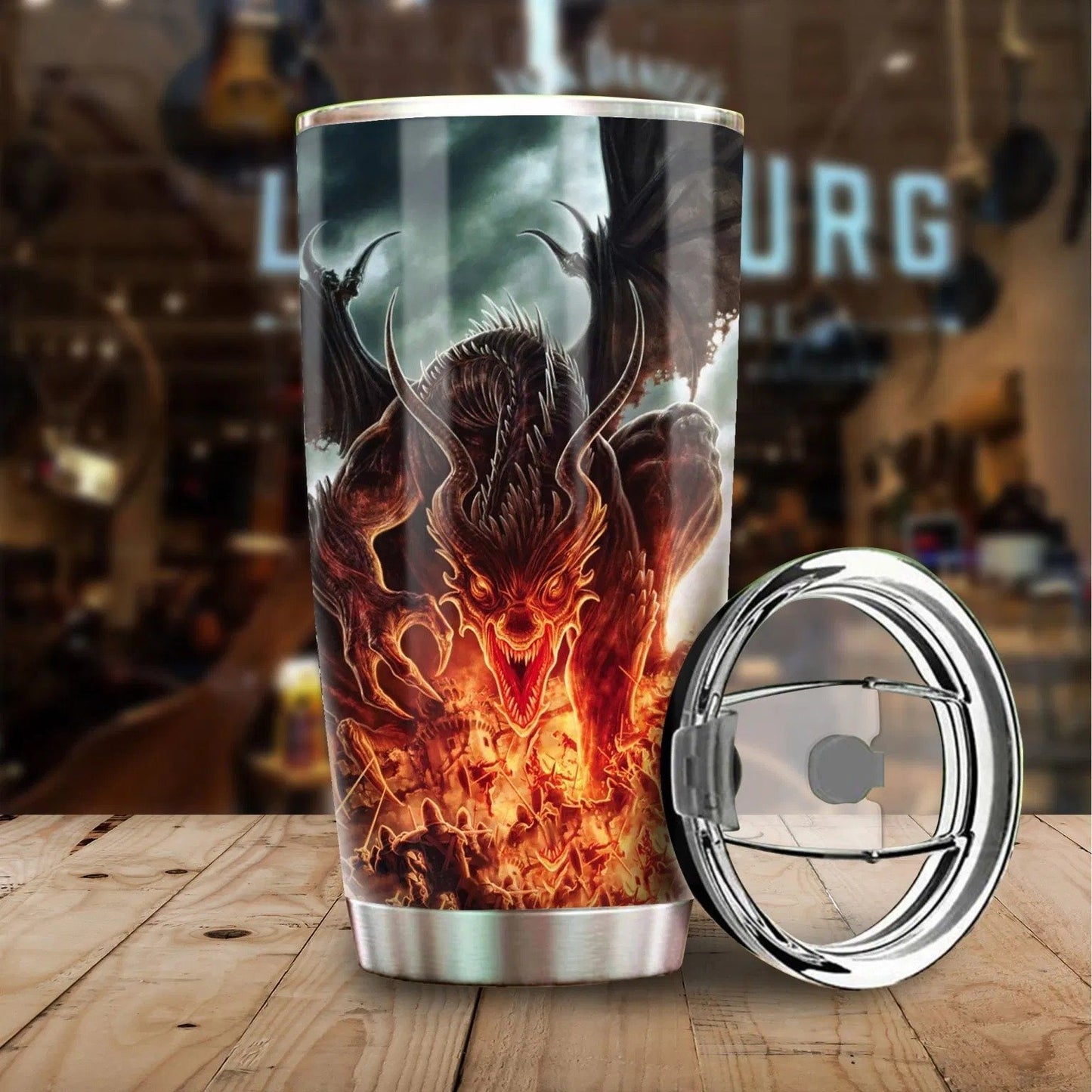 Dragon & Dungeon Tattoo Tumbler 20 Oz Pi020335-Tumbler-NM-Vibe Cosyโข