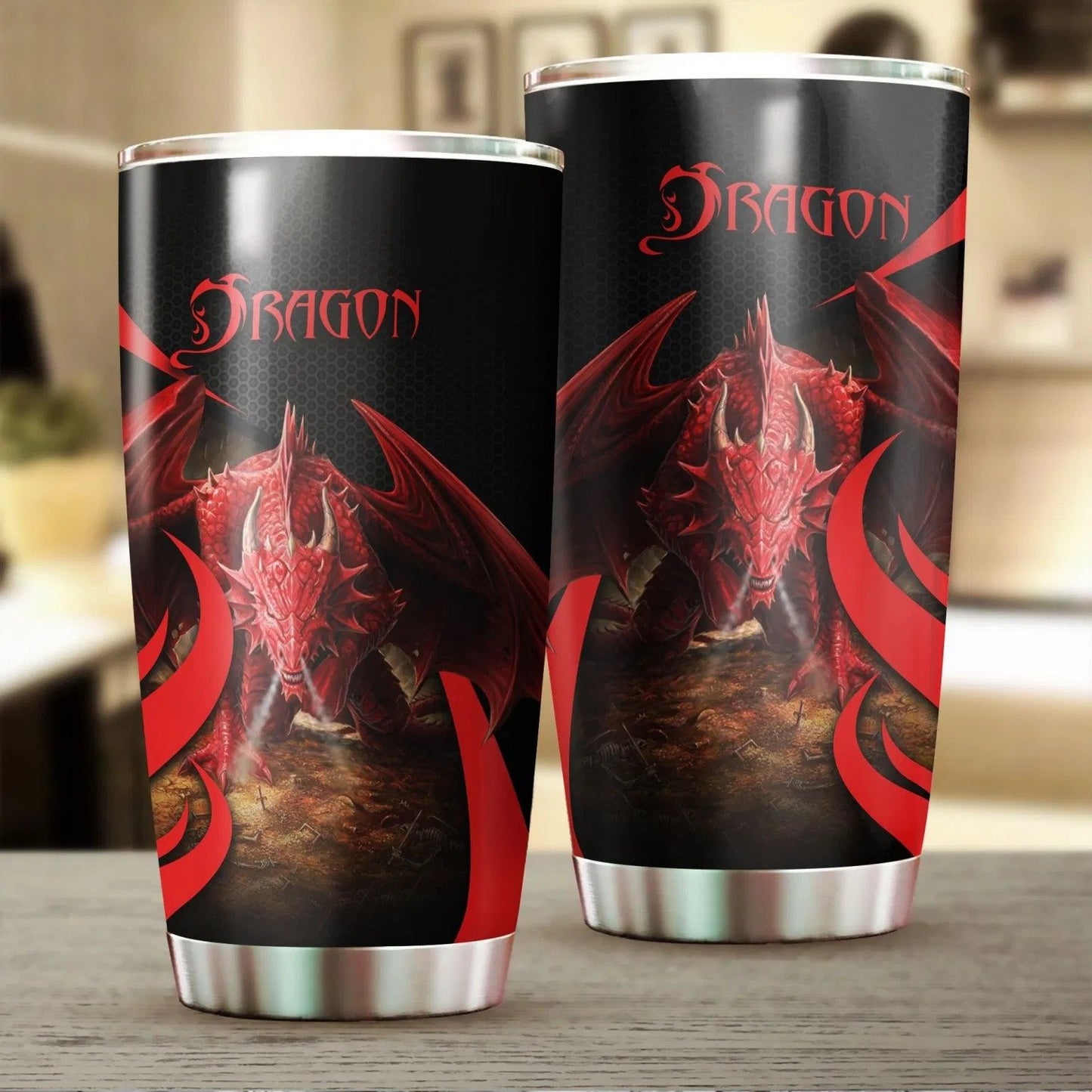 Dragon & Dungeon Tattoo Tumbler 20 Oz Pi020339-Tumbler-NM-Vibe Cosy™