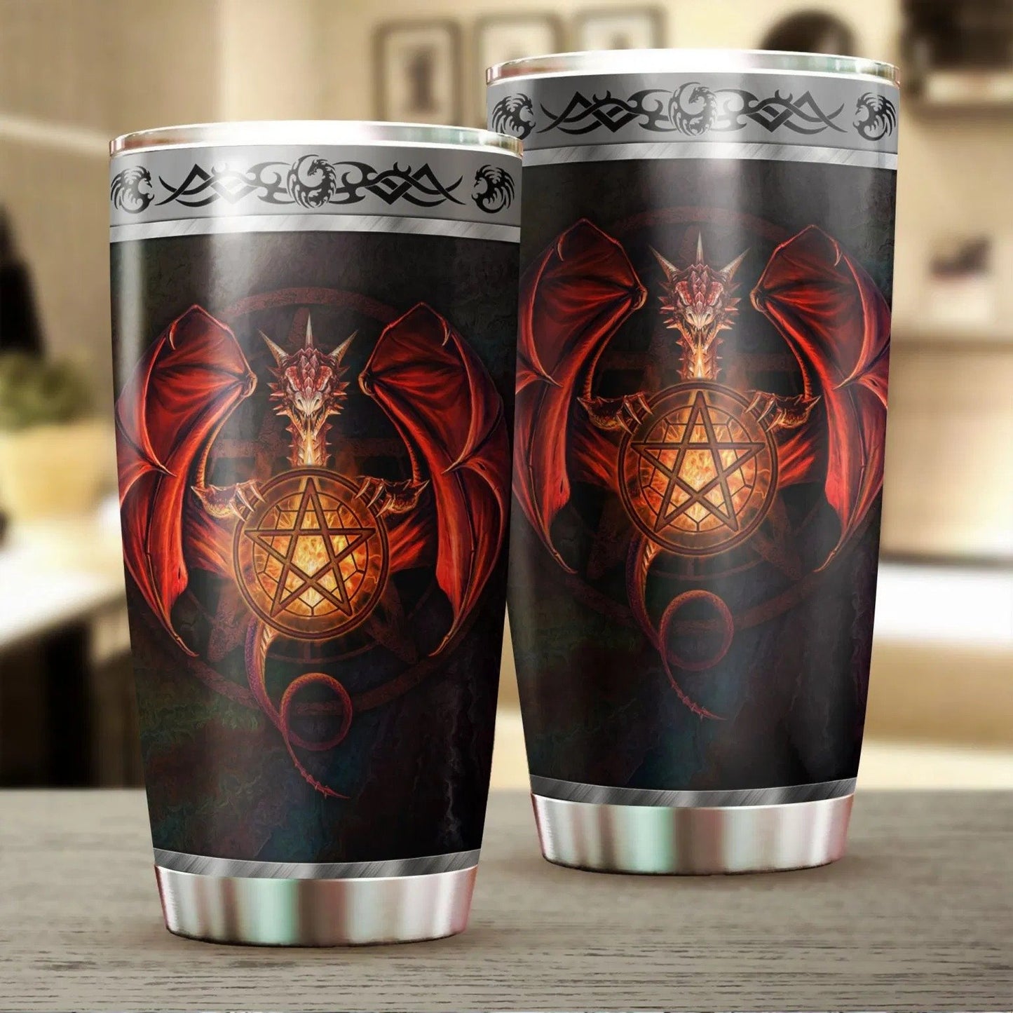 Dragon & Dungeon Tattoo Tumbler 20 Oz Pi020342-Tumbler-NM-Vibe Cosy™