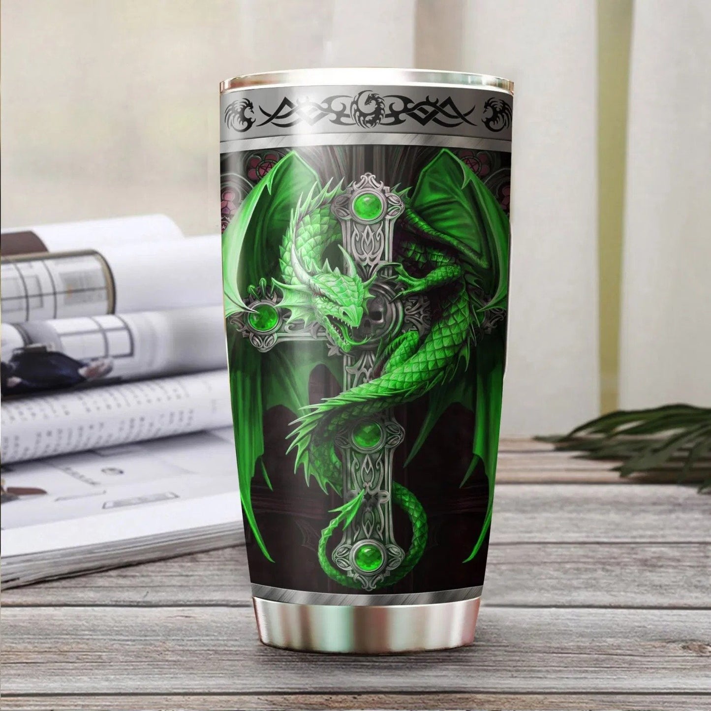Dragon & Dungeon Tattoo Tumbler 20 Oz Pi020343-Tumbler-NM-Vibe Cosyβ’
