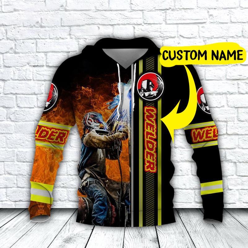 Personalized Name Love Welder All Over Printed Hoodie For Men And Women