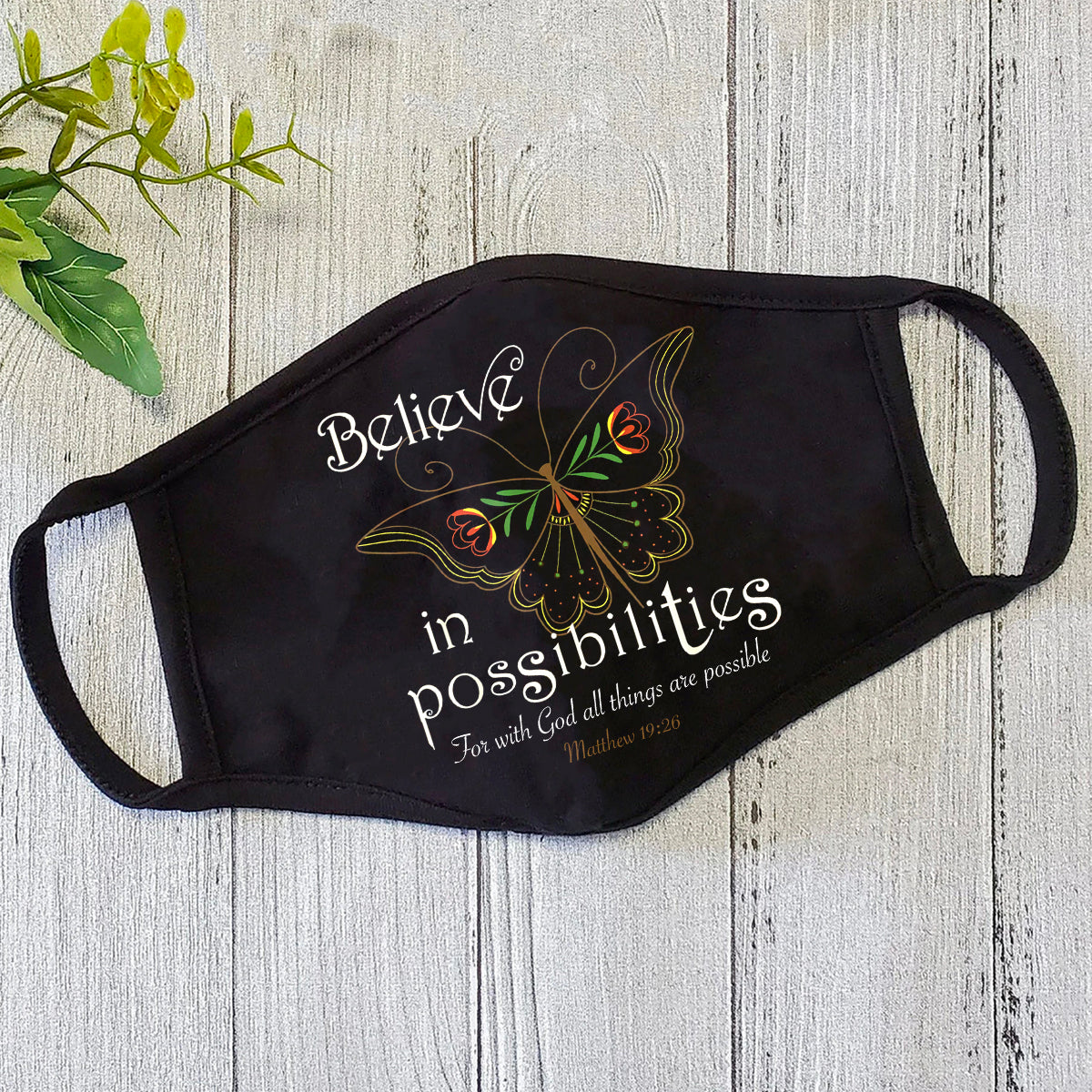 Christian Face Mask DL - Matthew Bible Verse Face Mask