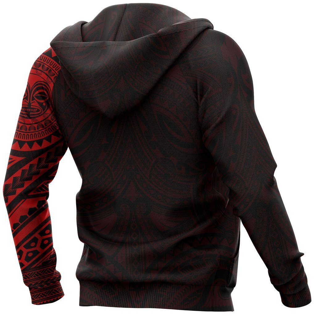 Polynesian Tiki Face™ Tattoo Style Hoodie Red NVD1340 - Amaze Style™-Apparel