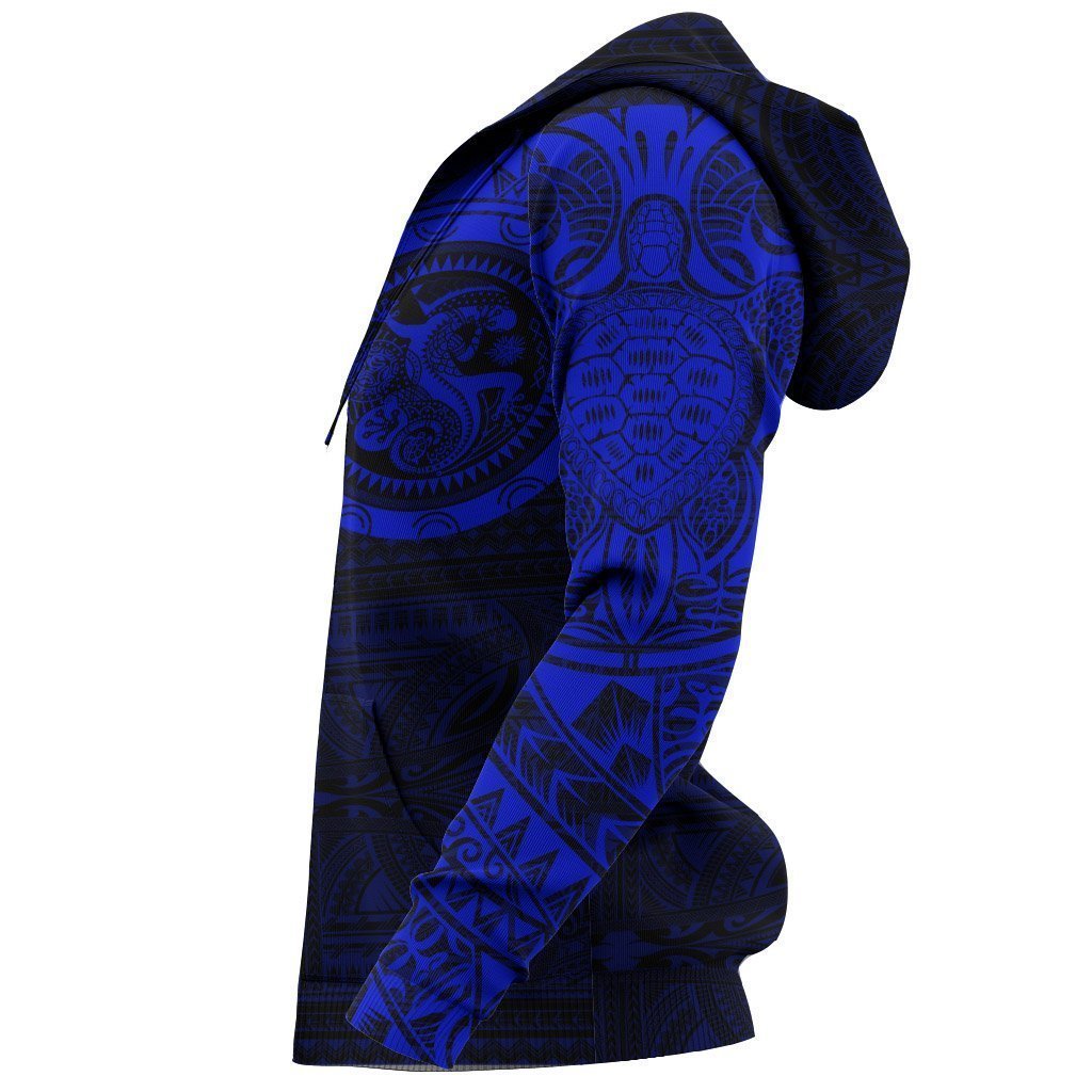 Polynesian Tribal Lizard Tattoo on Chest Hoodie Blue NVD1351 - Amaze Style™-Apparel