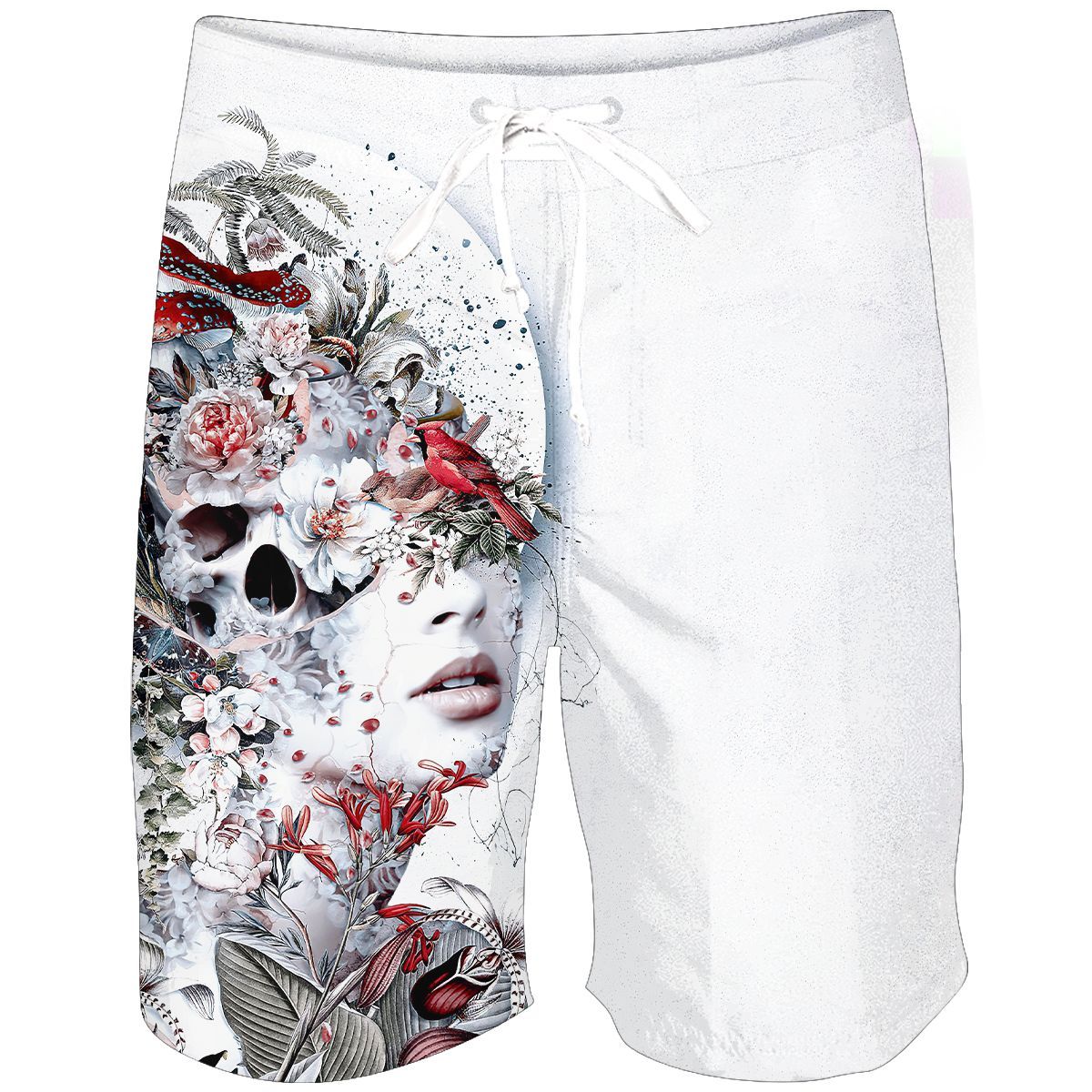 Skull Combo Hawaii Shirt Broad Short Floral