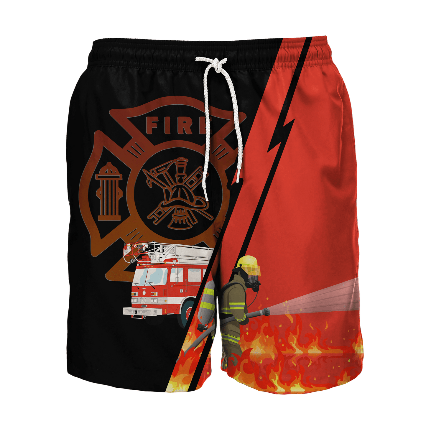 Customize Name Firefigher Combo T-Shirt / Board Short