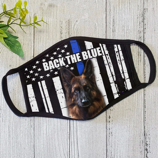 German Shepherd Back the Blue Mask Polyblend Face Mask DL