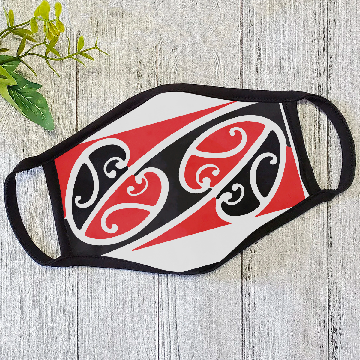 Maori Tattoo Oceania Brown Polyblend Face Mask DL