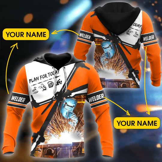 Personalized Welder Yelling all over Unisex 3D Hoodie All Over Print Custom Name Special Gift