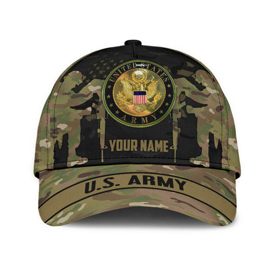 US Army Veteran Personalized Name Classic Cap