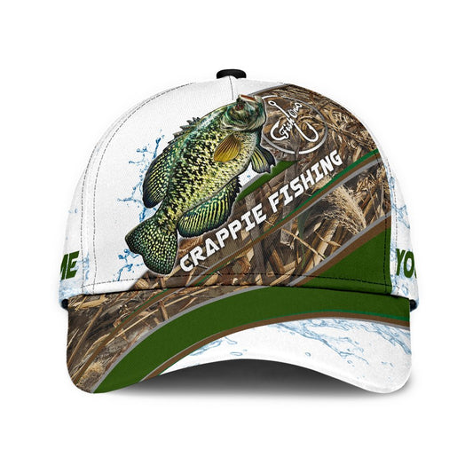 Custom Name Crappie Fishing hat Hook 3D design print Cap