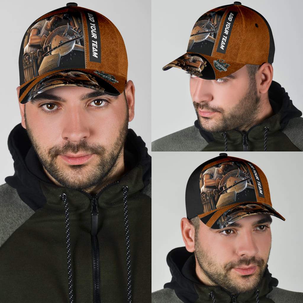 Personalized Name Carpenter Classic Cap Leather Texture