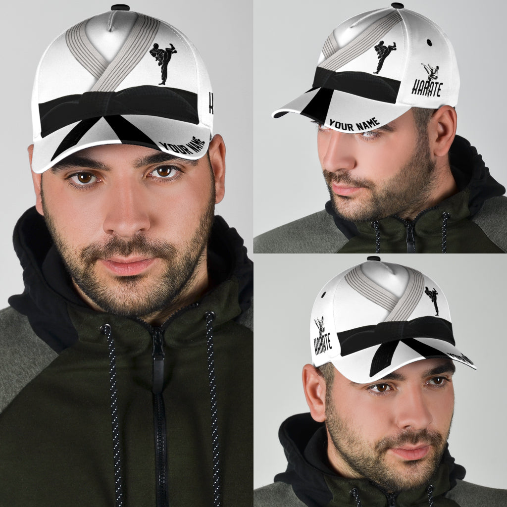 Customize Name Karate Classic Cap For Men And Women
