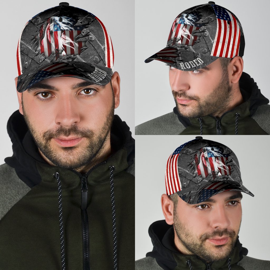 Personalized Name Rodeo Classic Cap American Horse Rider Ver 3