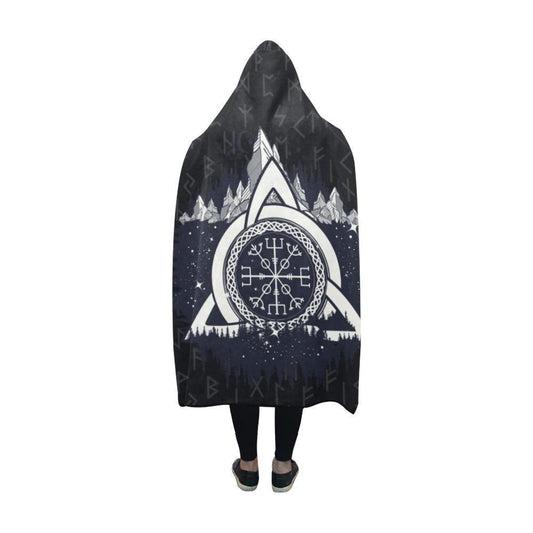 Vegvisir - The Magic Navigation Compass of Vikings In The Moutains Hooded Blanket PL103 - Amaze Style™-HOODED BLANKETS (P)