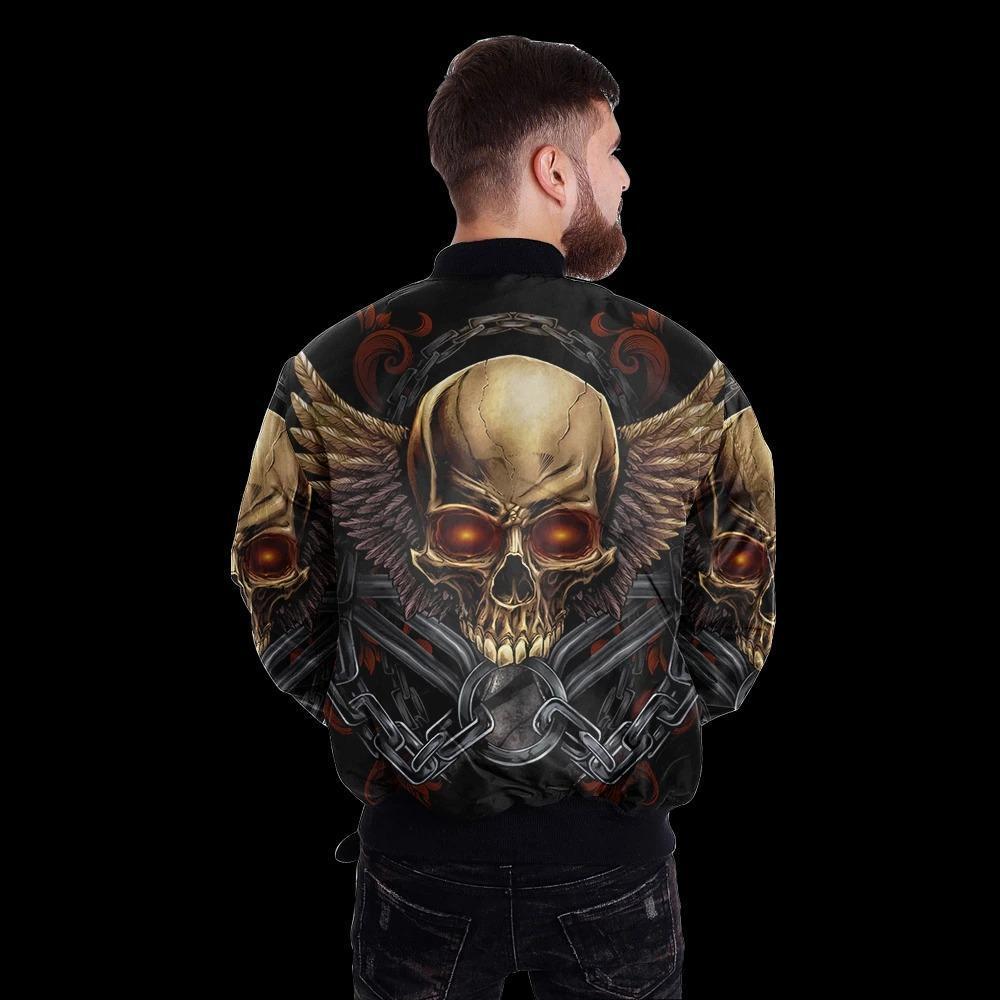 SKULL BOMBER JACKET PL242 - Amaze Style™-BOMBER JACKETS