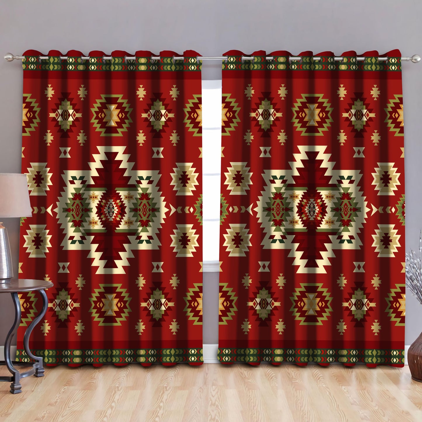 Native American Pattern Blackout Thermal Grommet Window Curtains Pi190514 - Amaze Style™-Curtains