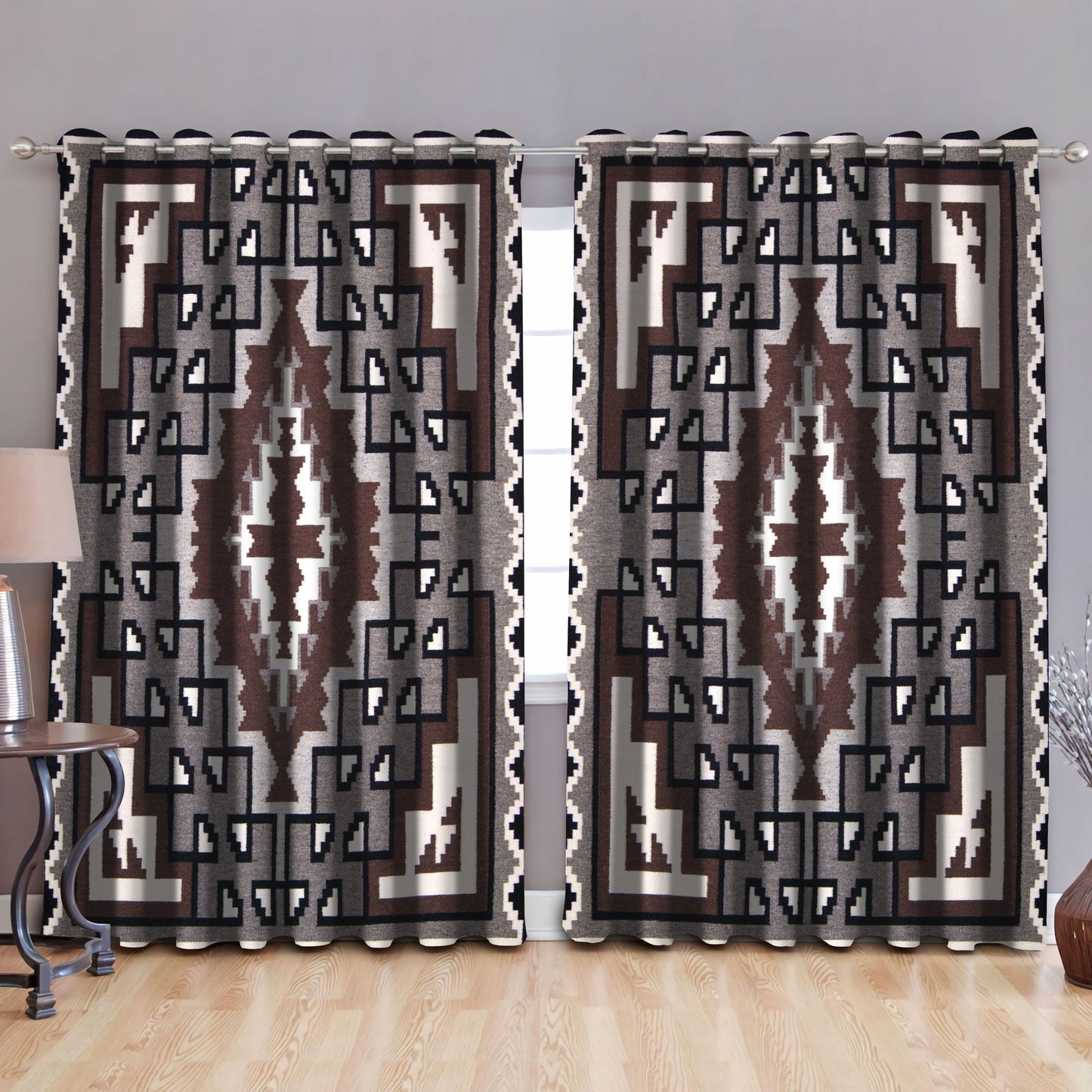 Native American Pattern Blackout Thermal Grommet Window Curtains Pi190506 - Amaze Style™-Curtains