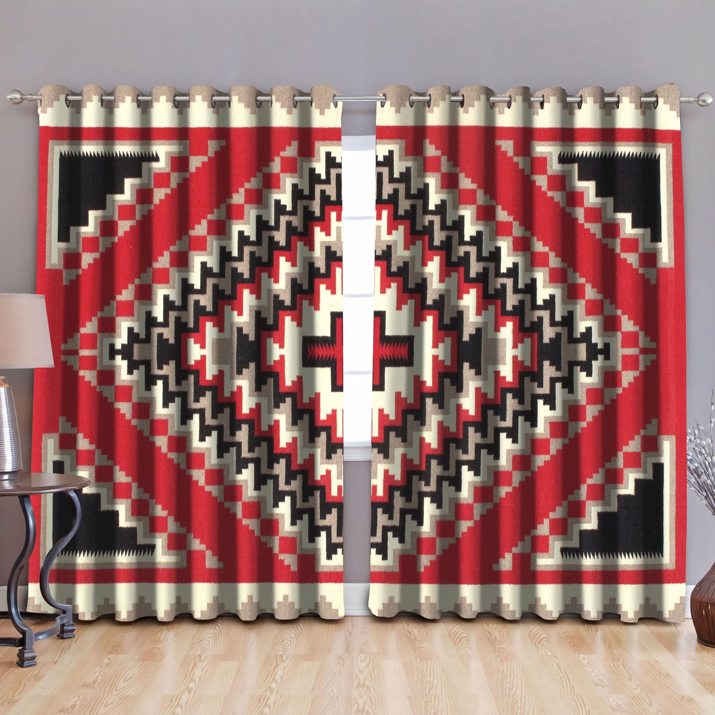 Native American Pattern Blackout Thermal Grommet Window Curtains Pi190507 - Amaze Style™-Curtains