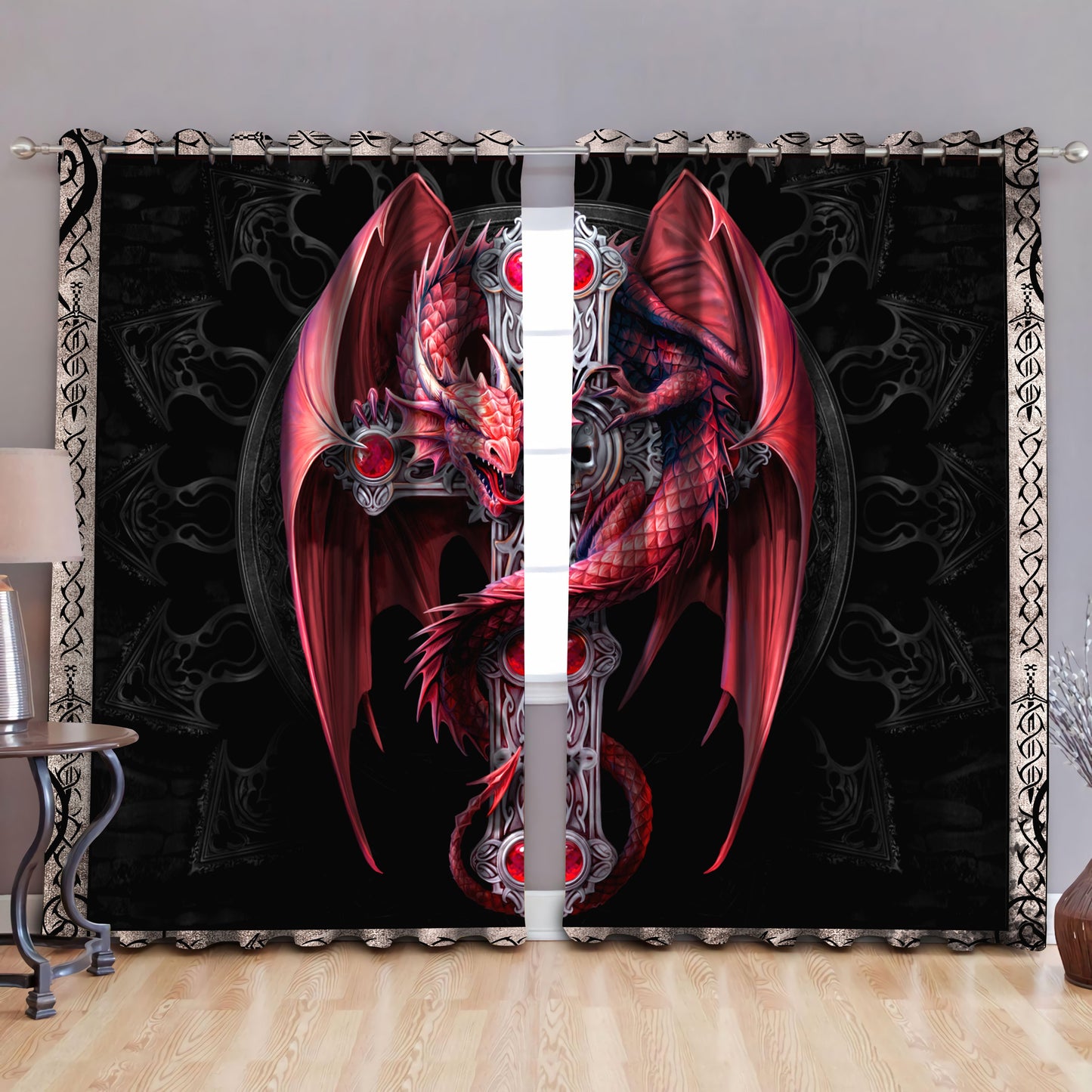 Dragon Art Blackout Thermal Grommet Window Curtains Pi210507-NM-Curtains-NM-52'' x 63''-Vibe Cosy™