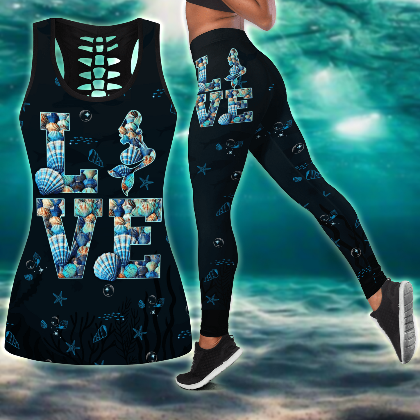 Be A Mermaid And Make Waves Combo Legging + Tank Limited by SUN QB07062004
