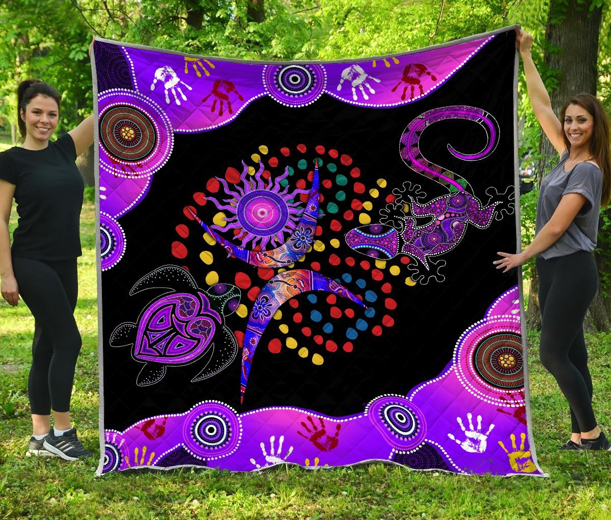 Aboriginal Naidoc Week 2021 Best Purple Turtle Lizard Quilt