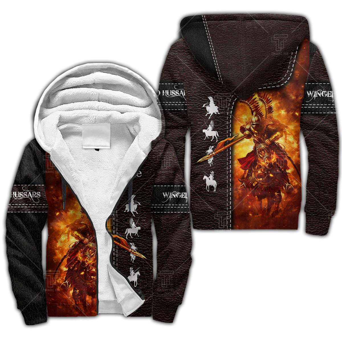 Premium Fleece Zip-up Hoodie Polish Winged Hussars 3D All Over Printed