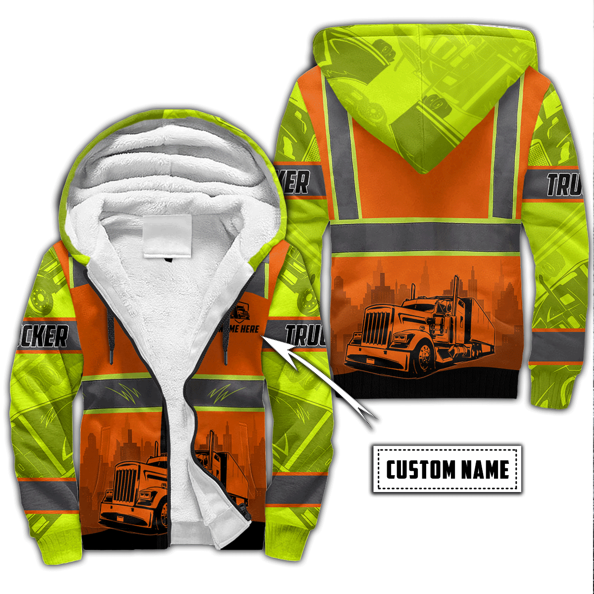 Persionalized Hoodie Trucker Safety 3D All Over Printed Shirts
