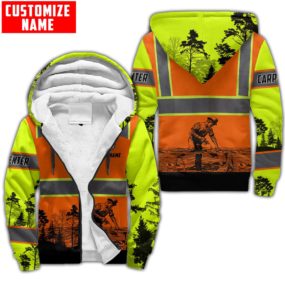 Personalized Name Carpenter 3D All Over Printed Unisex Shirts Safety