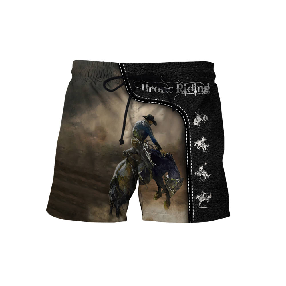 Personalized Name Rodeo 3D All Over Printed Unisex Shirts Black Leather Texture