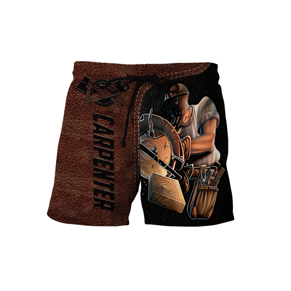 Personalized Name Carpenter 3D All Over Printed Unisex Shirts Leather Texture