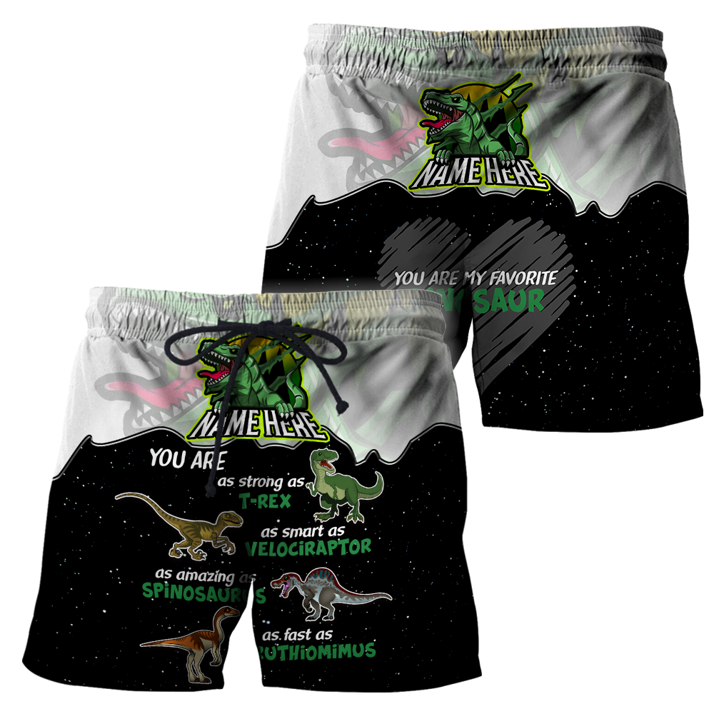 Customize Name Dinosaur 3D All Over Printed Unisex Shirts My Favorite Dinosaur