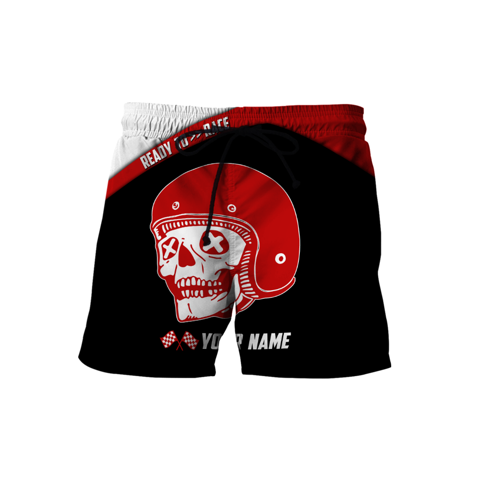 Personalized Name Motorcycle Racing 3D All Over Printed Unisex Shirts Red Skull