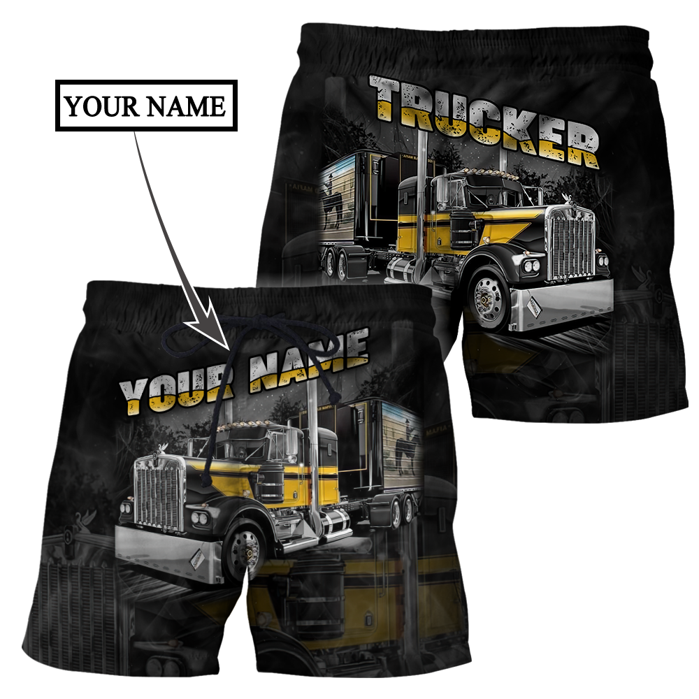 Personalized Name Trucker 3D All Over Printed Shirts For Men and Women
