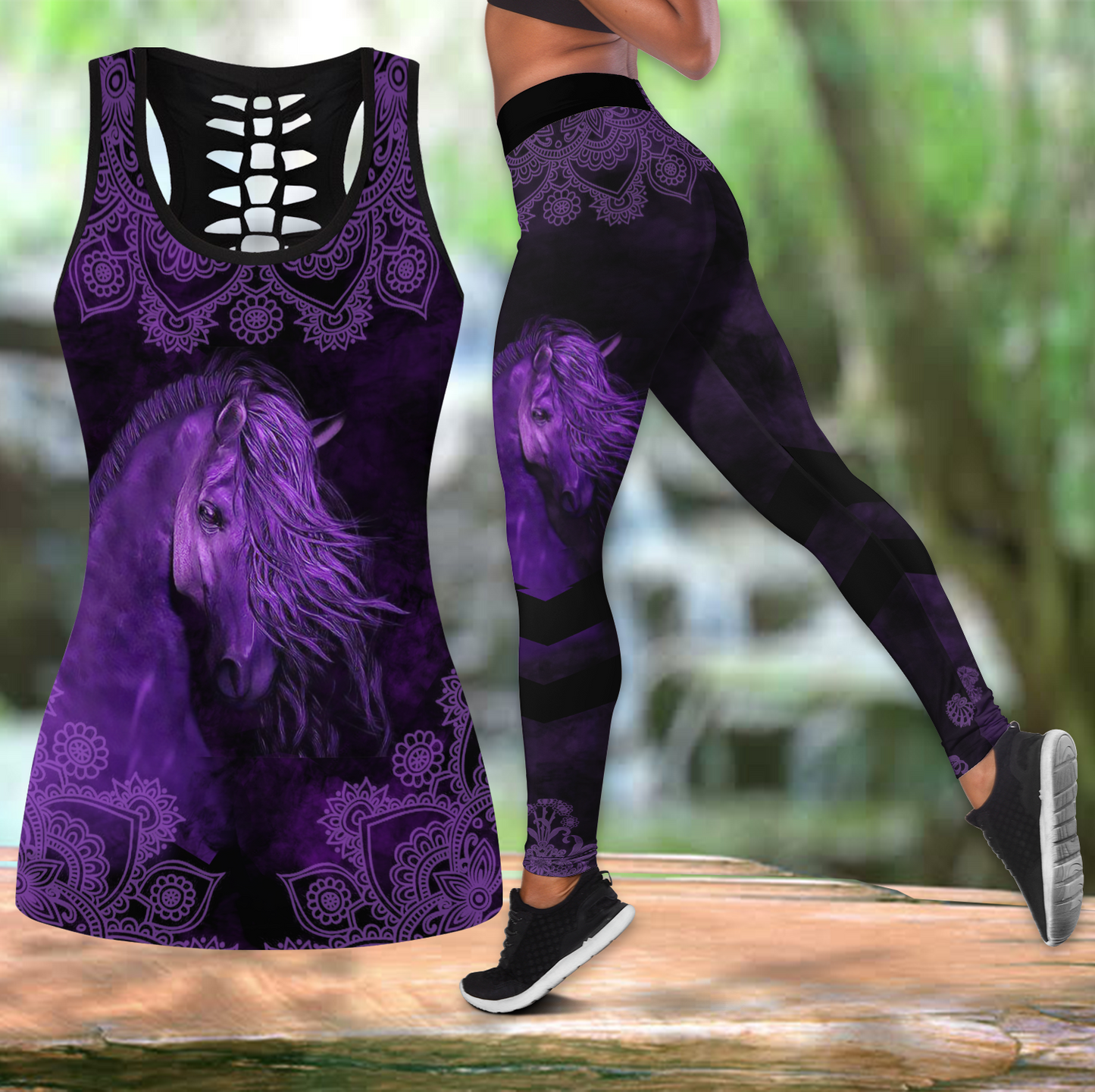 Horse Purple Combo Legging + Tank Limited by SUN AM-SU070401 - Amaze Style™-Apparel