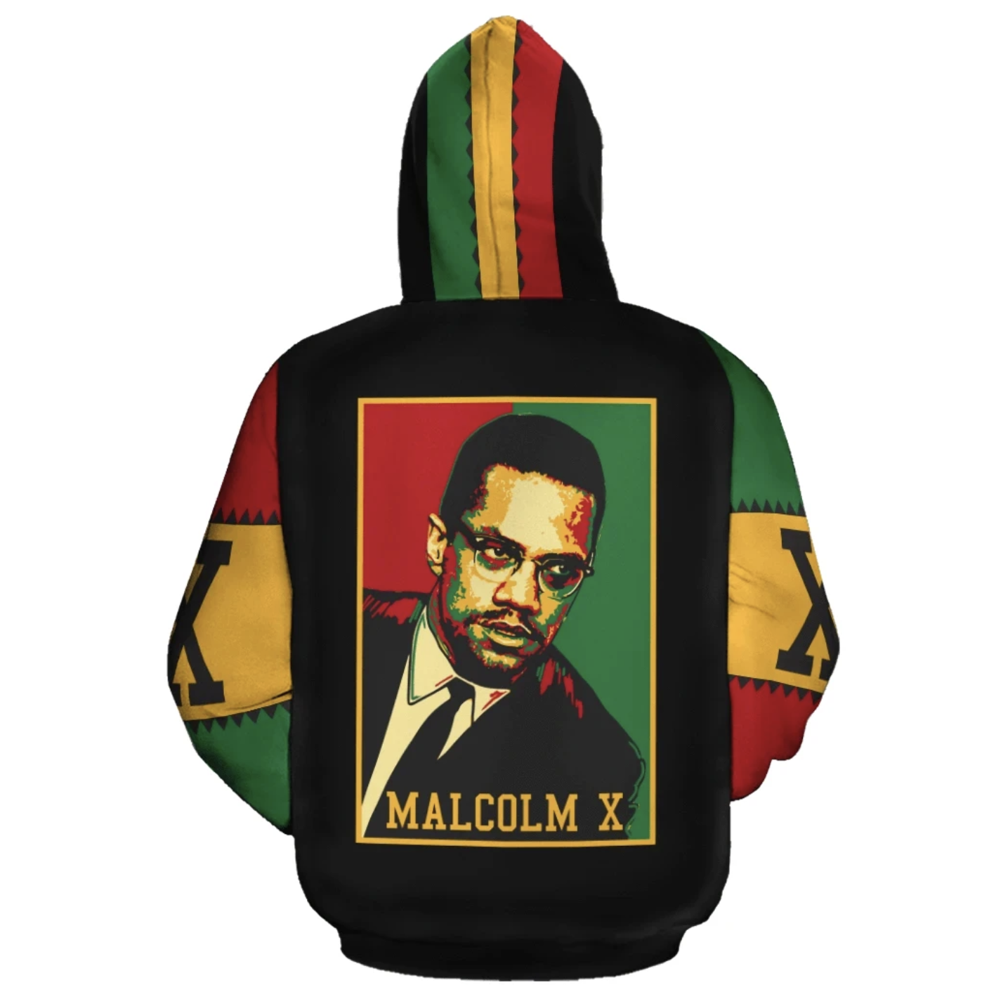 African Hoodie - African Malcolm x Retro Hoodie - Amaze Style™-ALL OVER PRINT HOODIES (A)