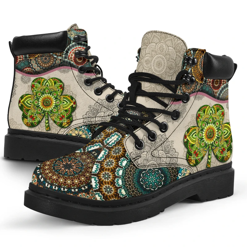 Premium 3D Lucky Mandala Shamrock Boots MEI