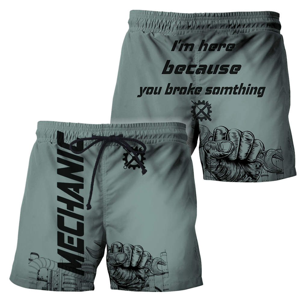 I'm Here Because You Broke Something All Over Printed Mechanic Hoodie For Men and Women TN