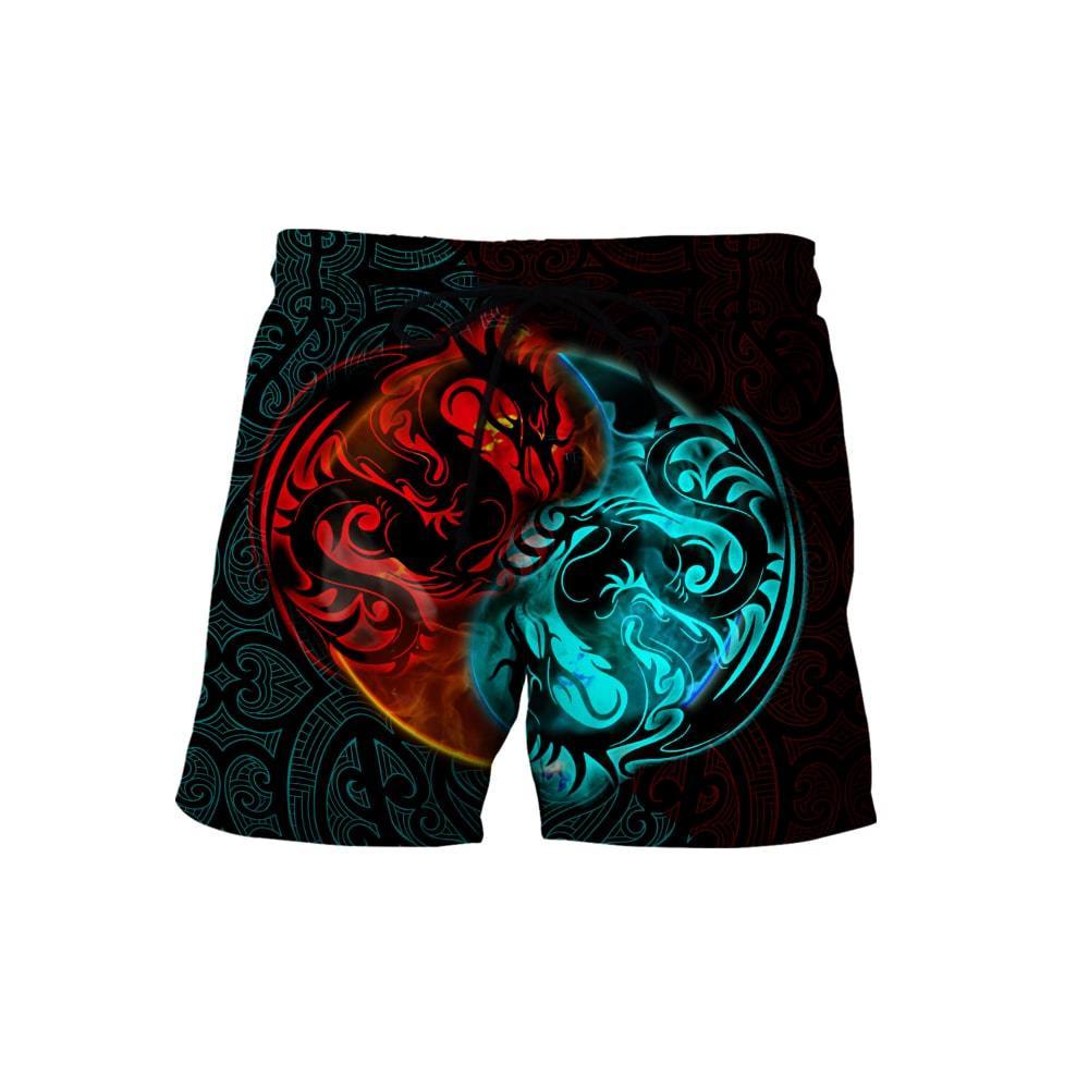 Dragon Yin&Yang Art 3D Over Printed Hoodie for Men and Women-ML