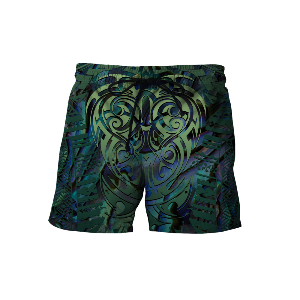 Maori hei matau paua shell 3d all over printed shirt and short for man and women