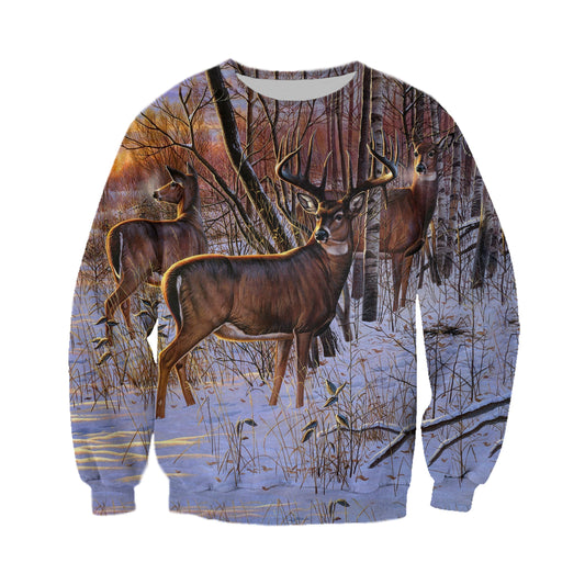 3D All Over Printed Deer Art Shirts and Shorts-Apparel-6teenth World-Sweatshirt-S-Vibe Cosy™